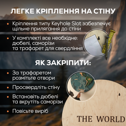 СВІТ В ПІВКУЛЯХ 3D МАПА - КАРТА СВІТУ