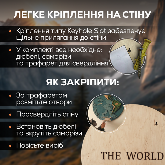 СВІТ В ПІВКУЛЯХ 3D МАПА - КАРТА СВІТУ