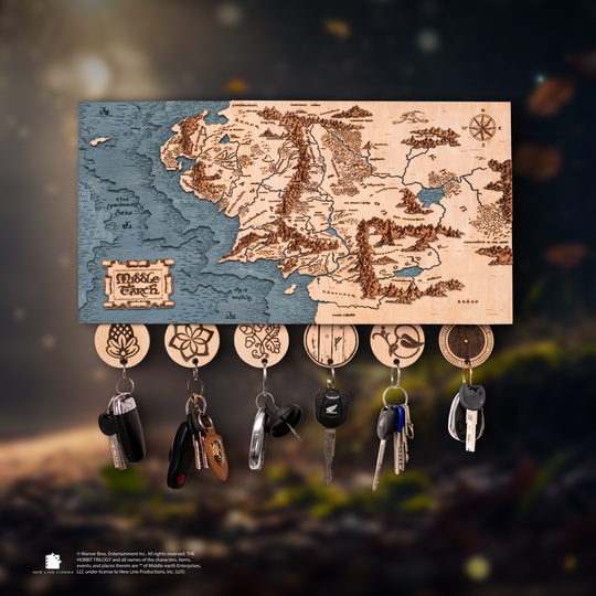 Gift option for men – Middle-earth wooden key holder