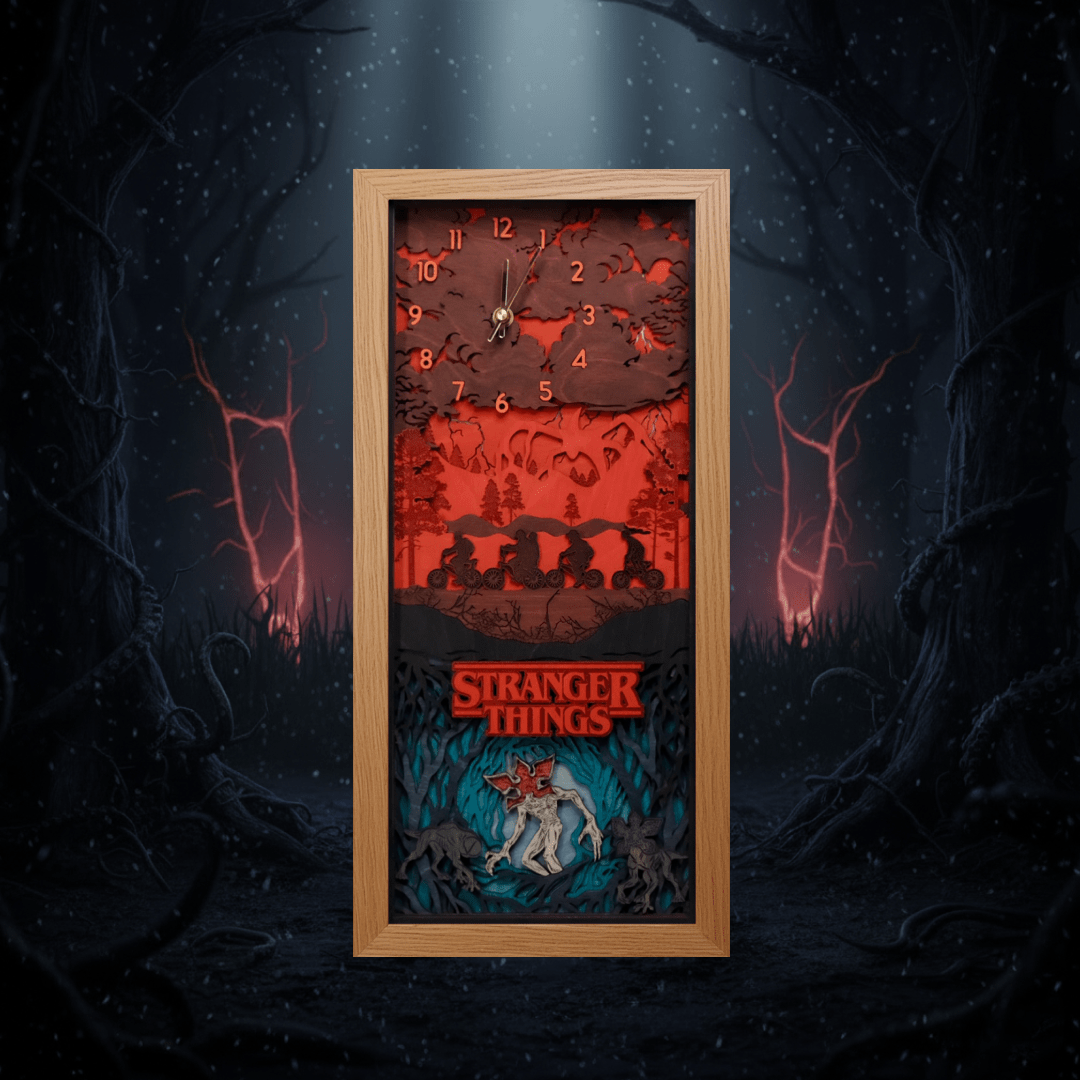 THE UPSIDE DOWN 3D WOOD CLOCK - ZeWood