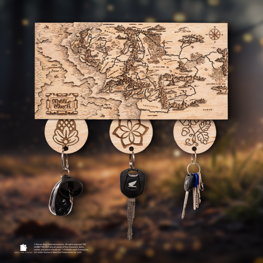 The Lord of the Rings wall art with personalized keychains