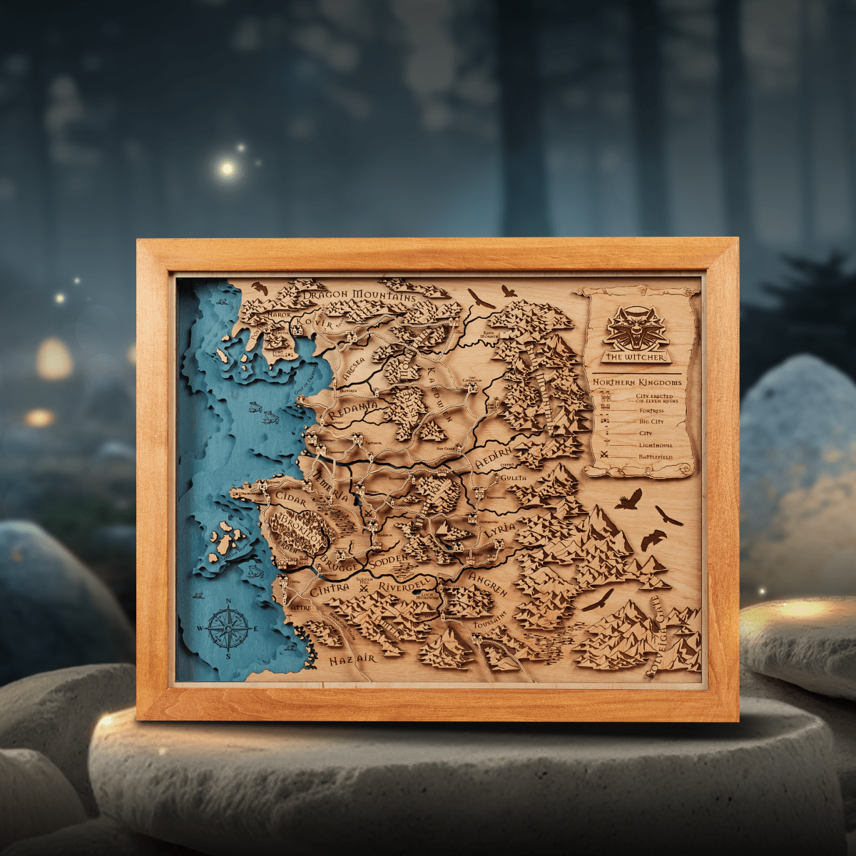 3D WOOD MAP OF THE NORTHERN KINGDOMS - ZeWood