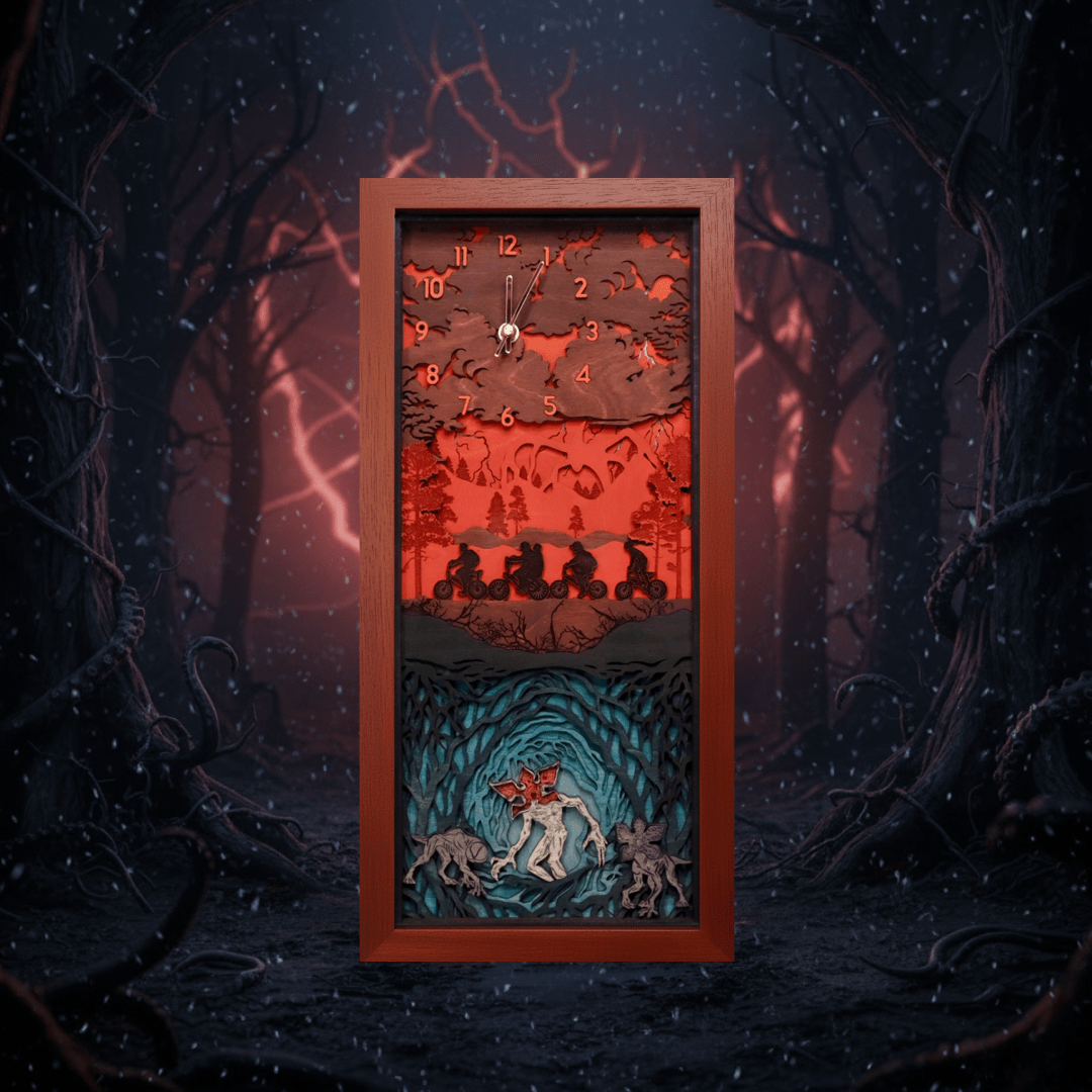 THE UPSIDE DOWN 3D WOOD CLOCK - ZeWood