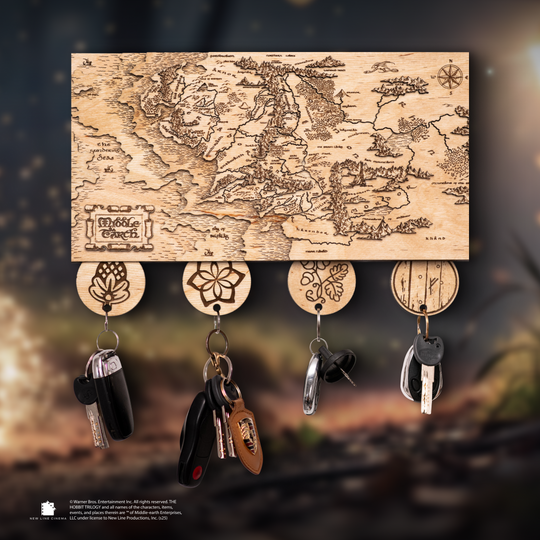 Best gift option for men – magnetic wood key holder with Elven detail