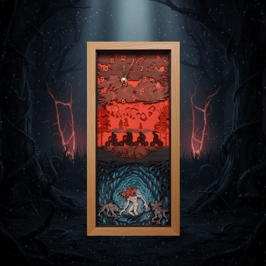 THE UPSIDE DOWN 3D WOOD CLOCK - ZeWood