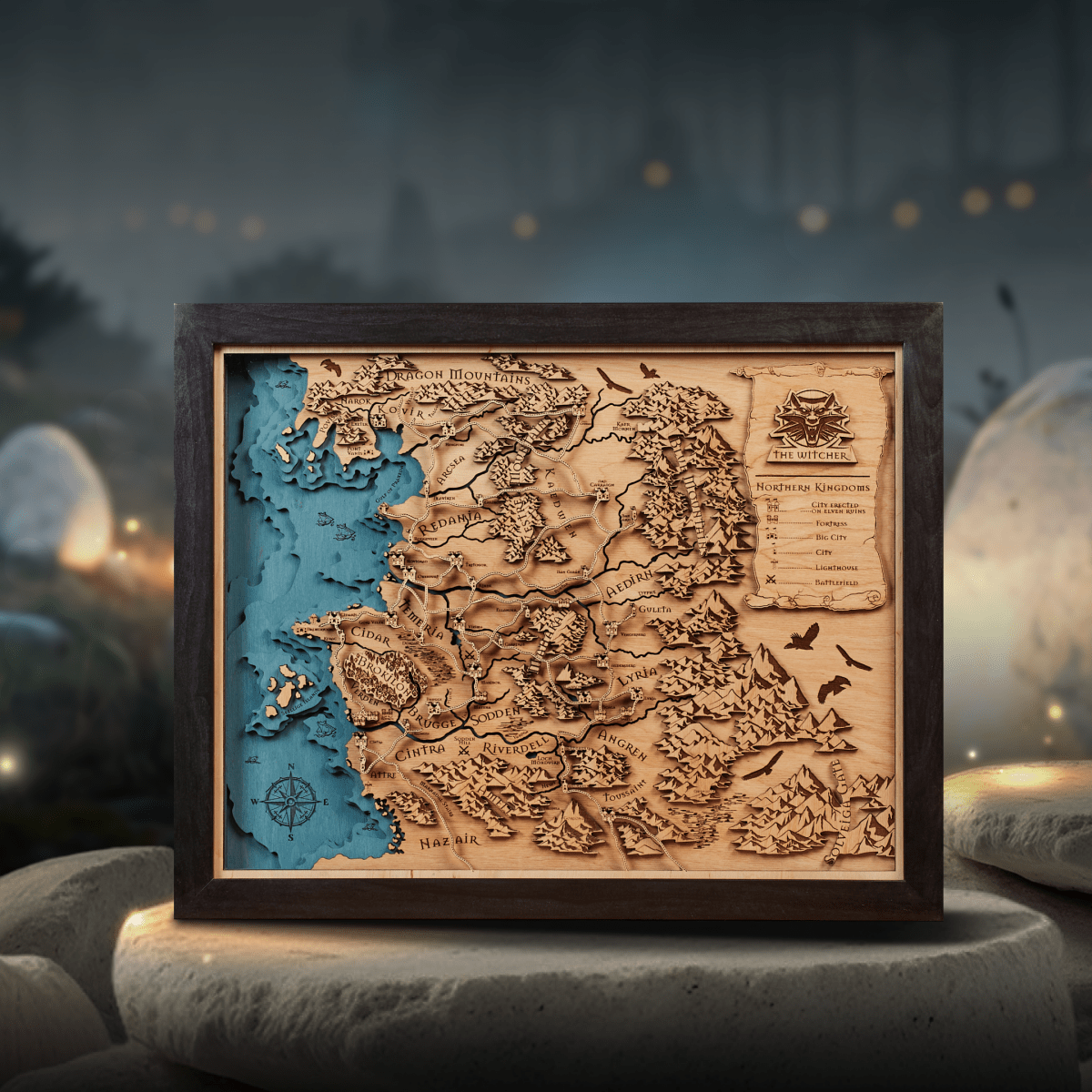 3D WOOD MAP OF THE NORTHERN KINGDOMS - ZeWood
