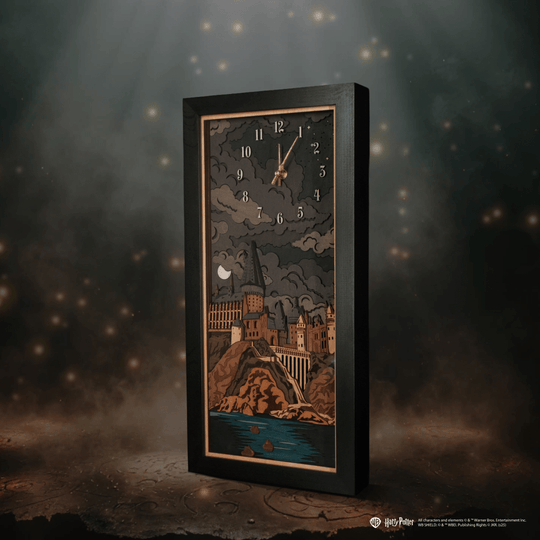 Black Lake boat scene wooden wall clock
