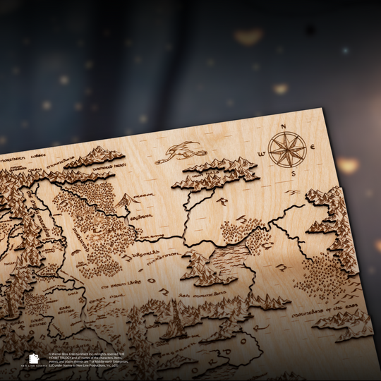 Middle Earth map design with magnetic keychain feature