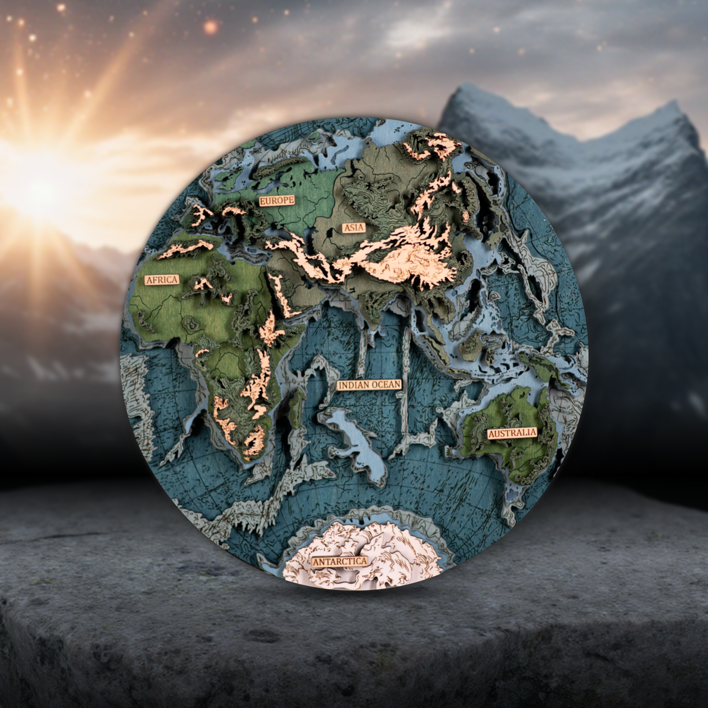 СВІТ В ПІВКУЛЯХ 3D МАПА - КАРТА СВІТУ