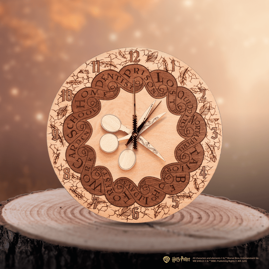 WEASLEY FAMILY™ ROUND 3D WOOD CLOCK - ZeWood