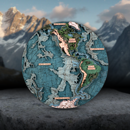 СВІТ В ПІВКУЛЯХ 3D МАПА - КАРТА СВІТУ