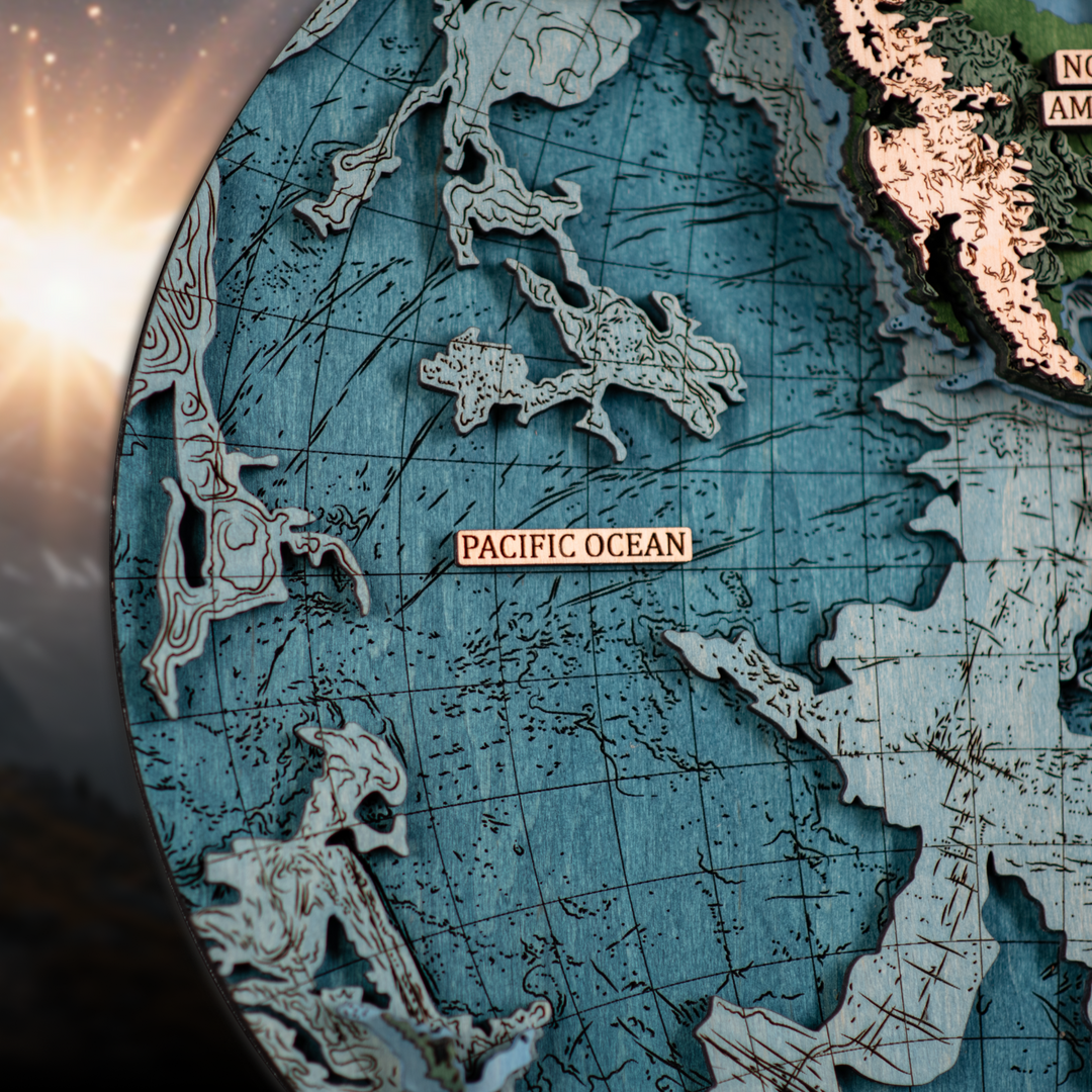 СВІТ В ПІВКУЛЯХ 3D МАПА - КАРТА СВІТУ