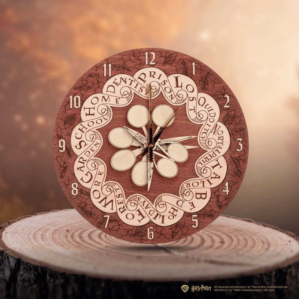 WEASLEY FAMILY™ ROUND 3D WOOD CLOCK - ZeWood