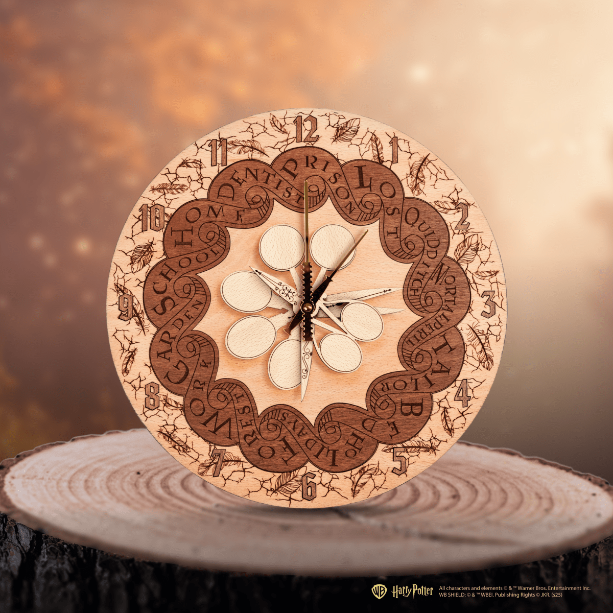 WEASLEY FAMILY™ ROUND 3D WOOD CLOCK - ZeWood