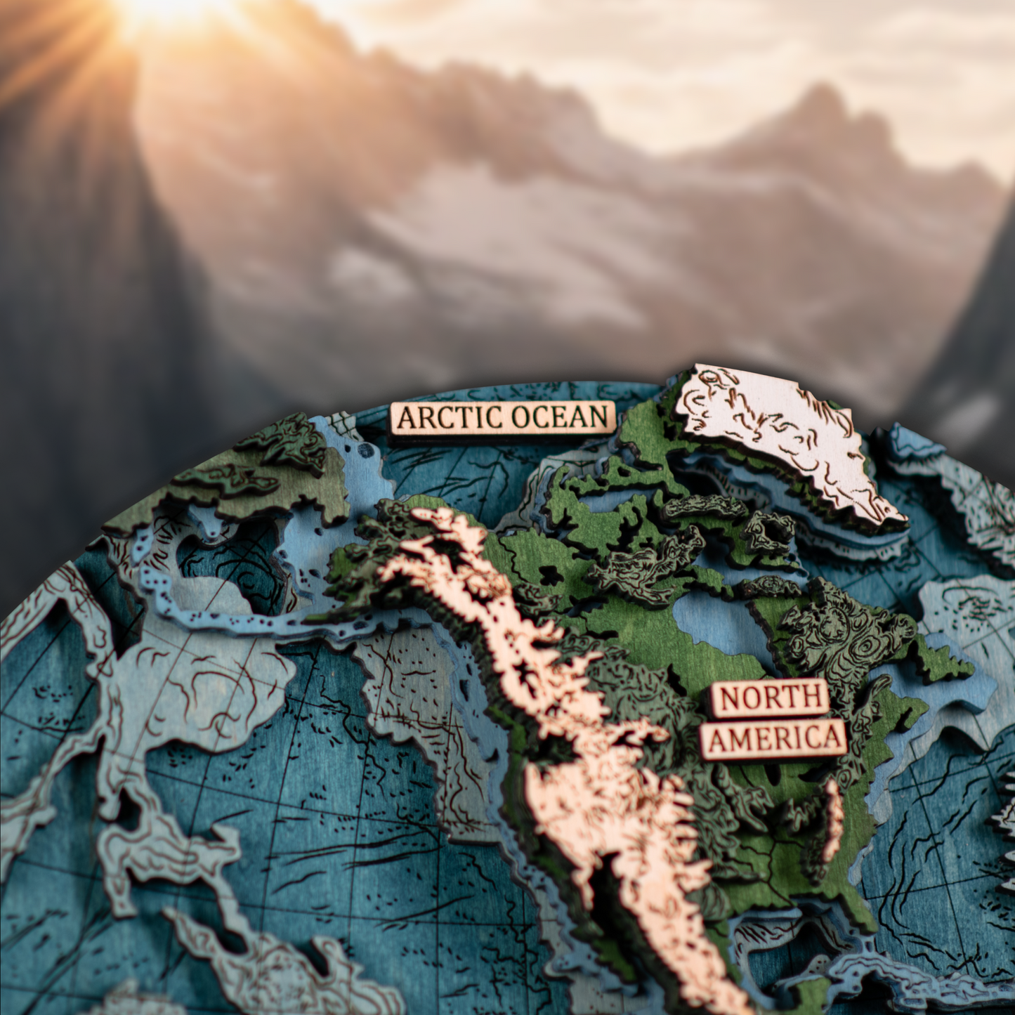 СВІТ В ПІВКУЛЯХ 3D МАПА - КАРТА СВІТУ