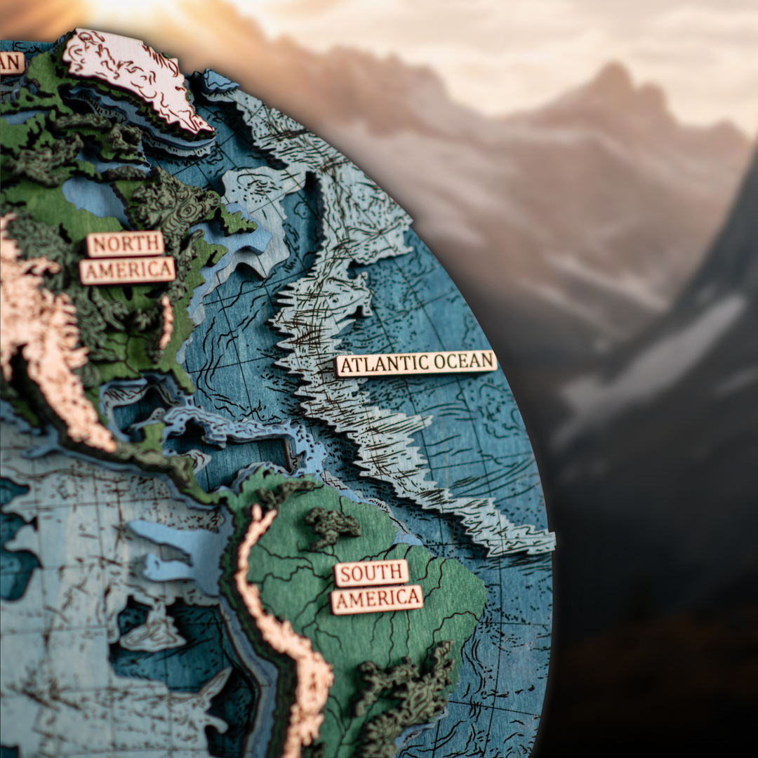 СВІТ В ПІВКУЛЯХ 3D МАПА - КАРТА СВІТУ