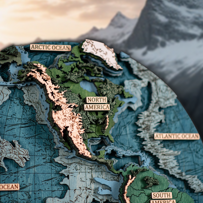 СВІТ В ПІВКУЛЯХ 3D МАПА - КАРТА СВІТУ