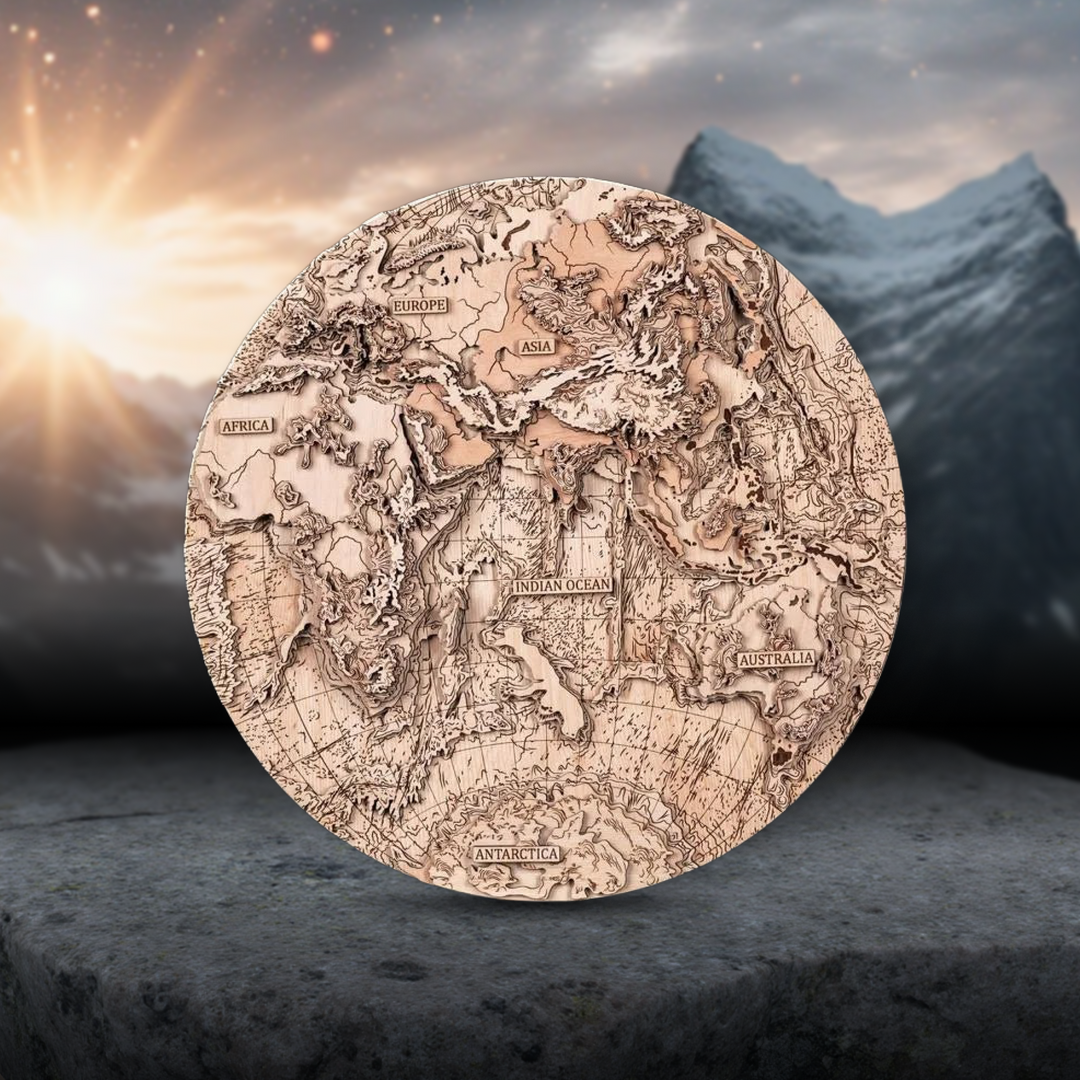 СВІТ В ПІВКУЛЯХ 3D МАПА - КАРТА СВІТУ