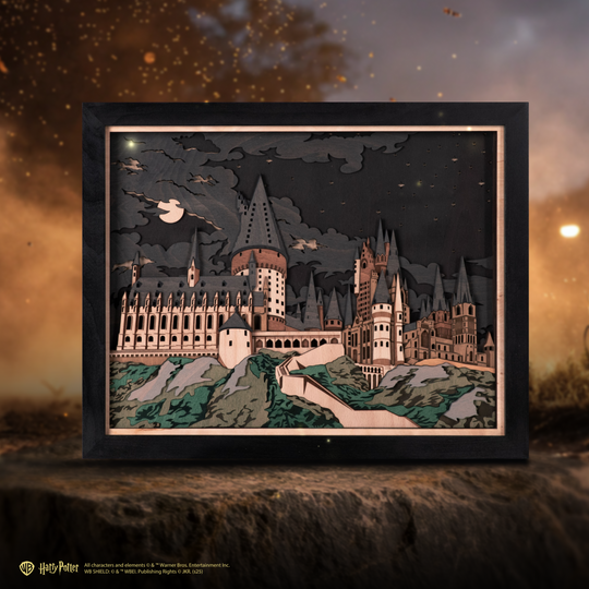 Highly detailed Hogwarts castle poster with precision laser cutting.