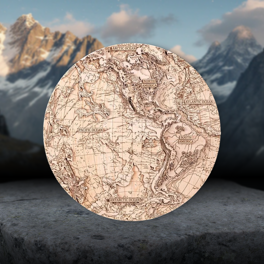 СВІТ В ПІВКУЛЯХ 3D МАПА - КАРТА СВІТУ