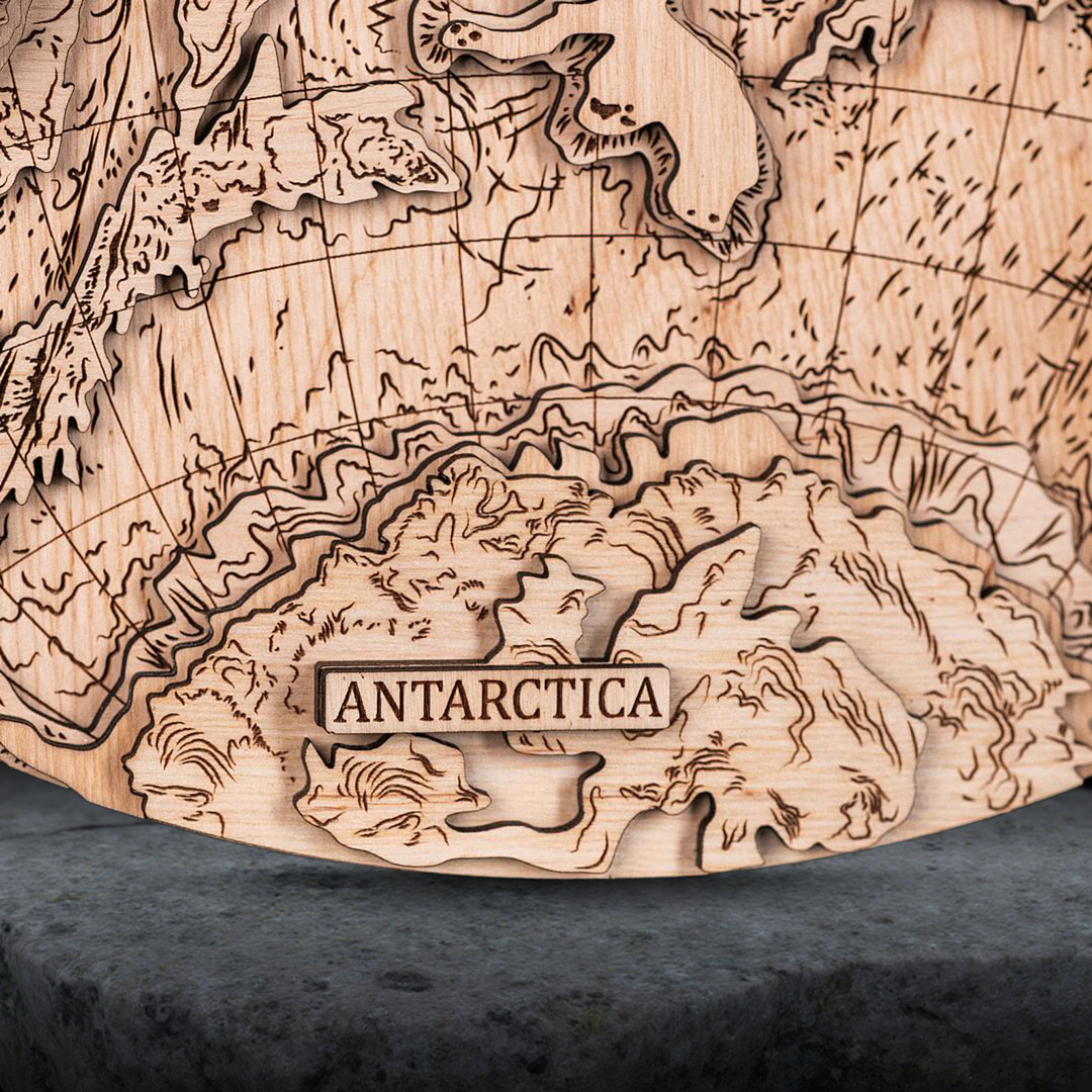 СВІТ В ПІВКУЛЯХ 3D МАПА - КАРТА СВІТУ