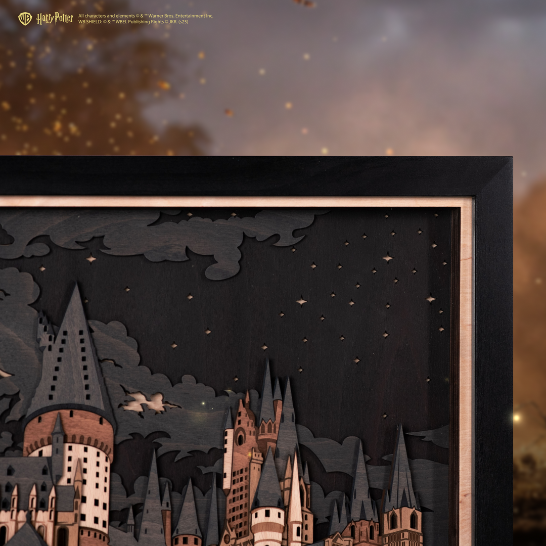 Durable Hogwarts poster with frame and plexiglass included.