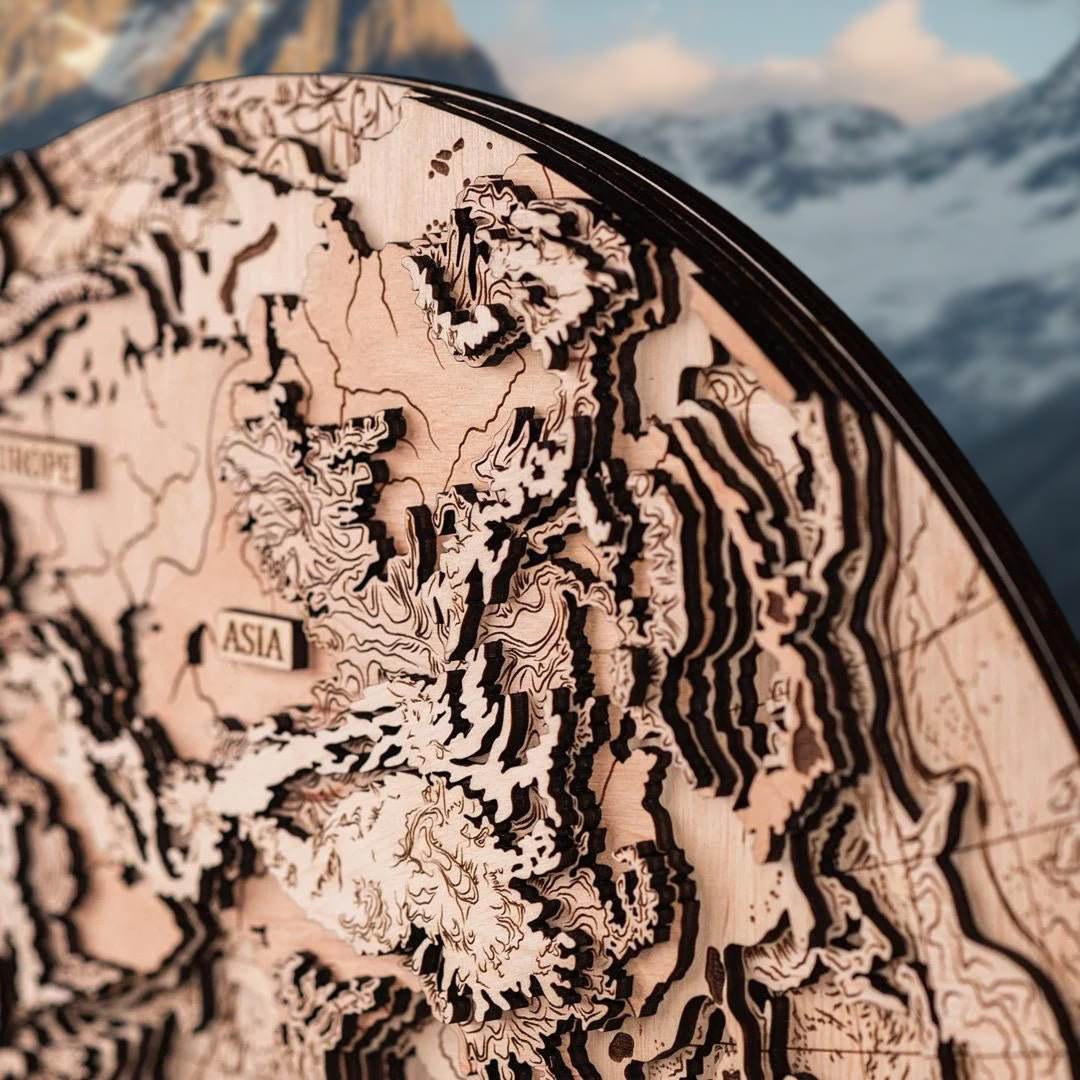 СВІТ В ПІВКУЛЯХ 3D МАПА - КАРТА СВІТУ