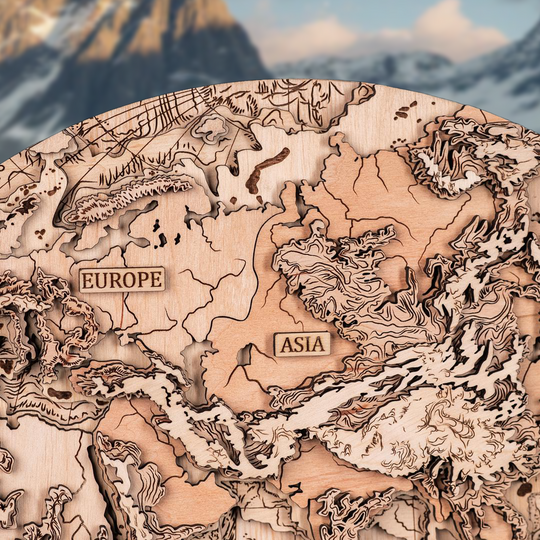 СВІТ В ПІВКУЛЯХ 3D МАПА - КАРТА СВІТУ