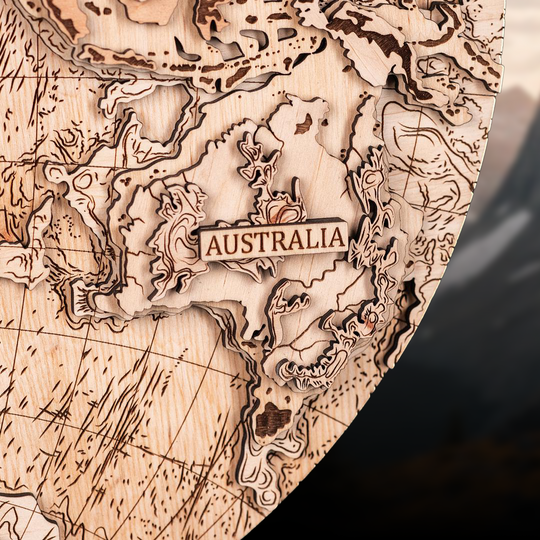 СВІТ В ПІВКУЛЯХ 3D МАПА - КАРТА СВІТУ