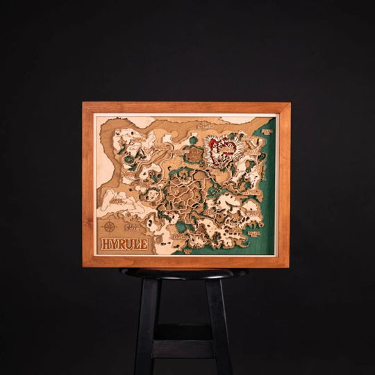 CUSTOM FANTASY 3D WOOD WORLD MAP - ZeWood
