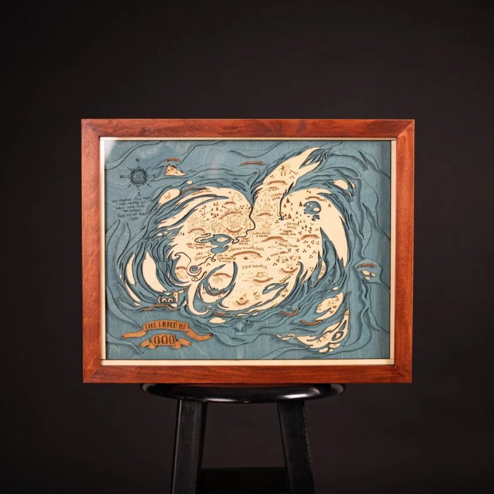CUSTOM FANTASY 3D WOOD WORLD MAP - ZeWood