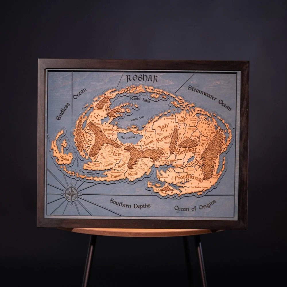 CUSTOM FANTASY 3D WOOD WORLD MAP - ZeWood