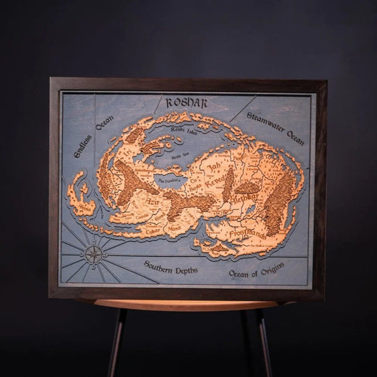 CUSTOM FANTASY 3D WOOD WORLD MAP - ZeWood