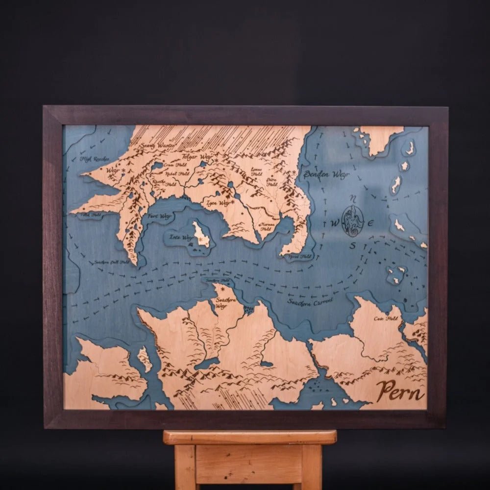 CUSTOM FANTASY 3D WOOD WORLD MAP - ZeWood
