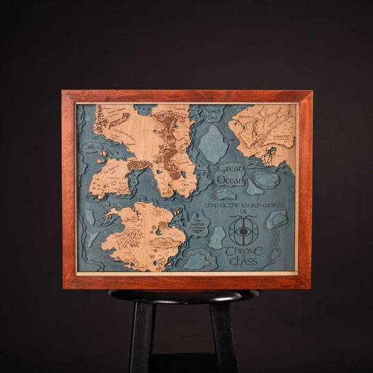 CUSTOM FANTASY 3D WOOD WORLD MAP - ZeWood
