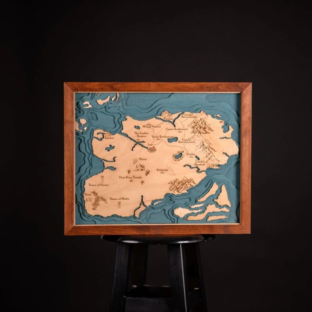 CUSTOM FANTASY 3D WOOD WORLD MAP - ZeWood