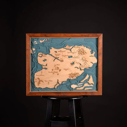 CUSTOM FANTASY 3D WOOD WORLD MAP - ZeWood