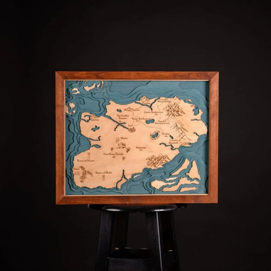 CUSTOM FANTASY 3D WOOD WORLD MAP - ZeWood