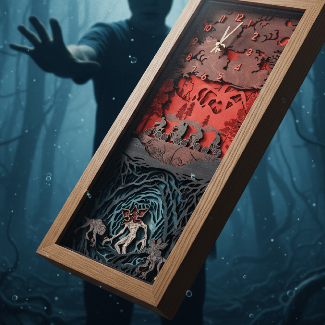 THE UPSIDE DOWN 3D WOOD CLOCK - ZeWood