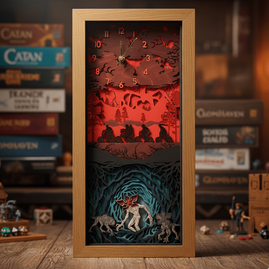 THE UPSIDE DOWN 3D WOOD CLOCK - ZeWood