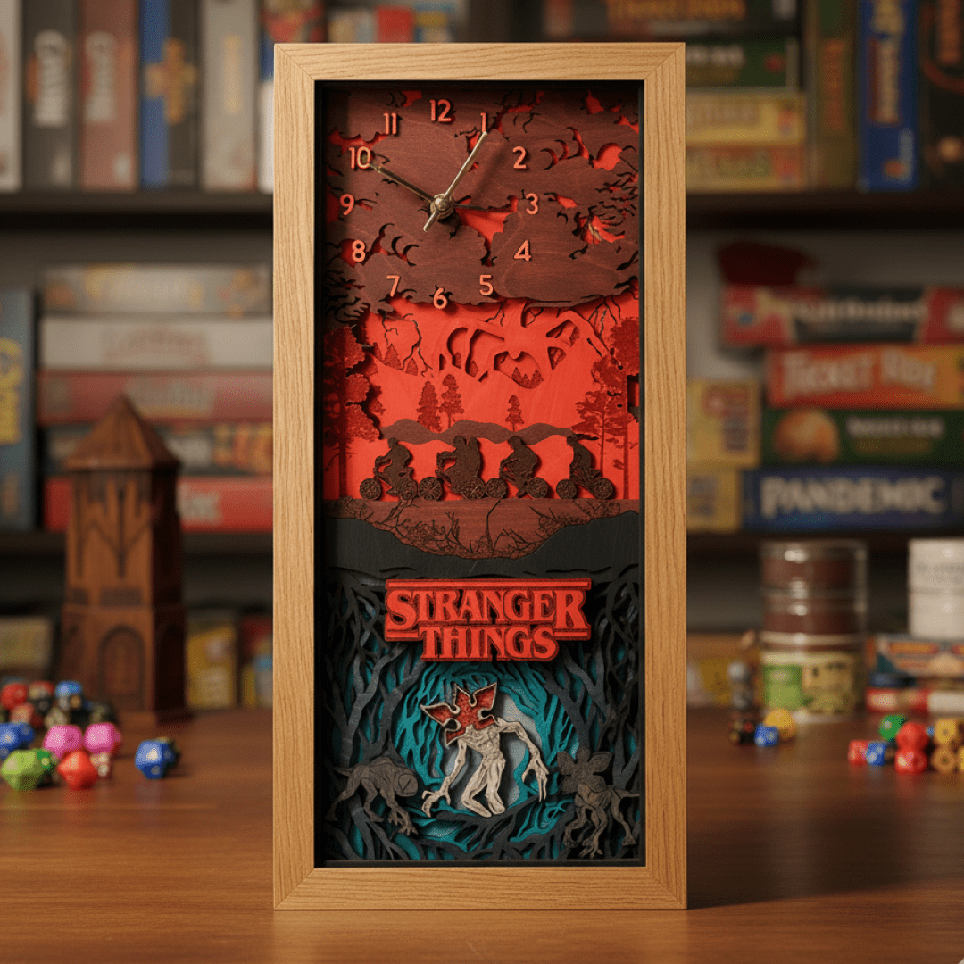 THE UPSIDE DOWN 3D WOOD CLOCK - ZeWood