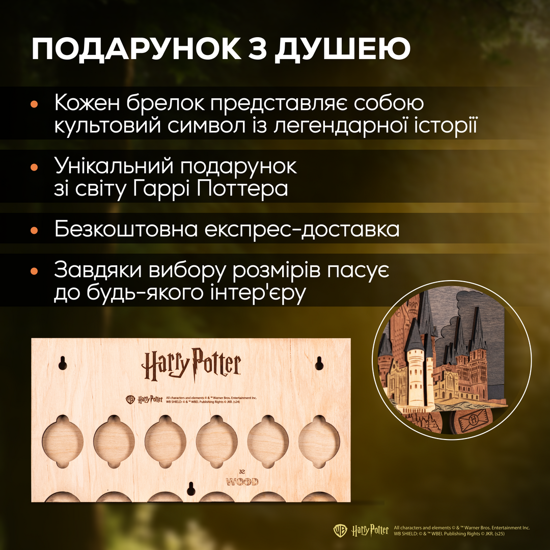 ГОҐВОРТС™ 3D КЛЮЧНИЦЯ З БРЕЛКАМИ - ГАРРІ ПОТТЕР