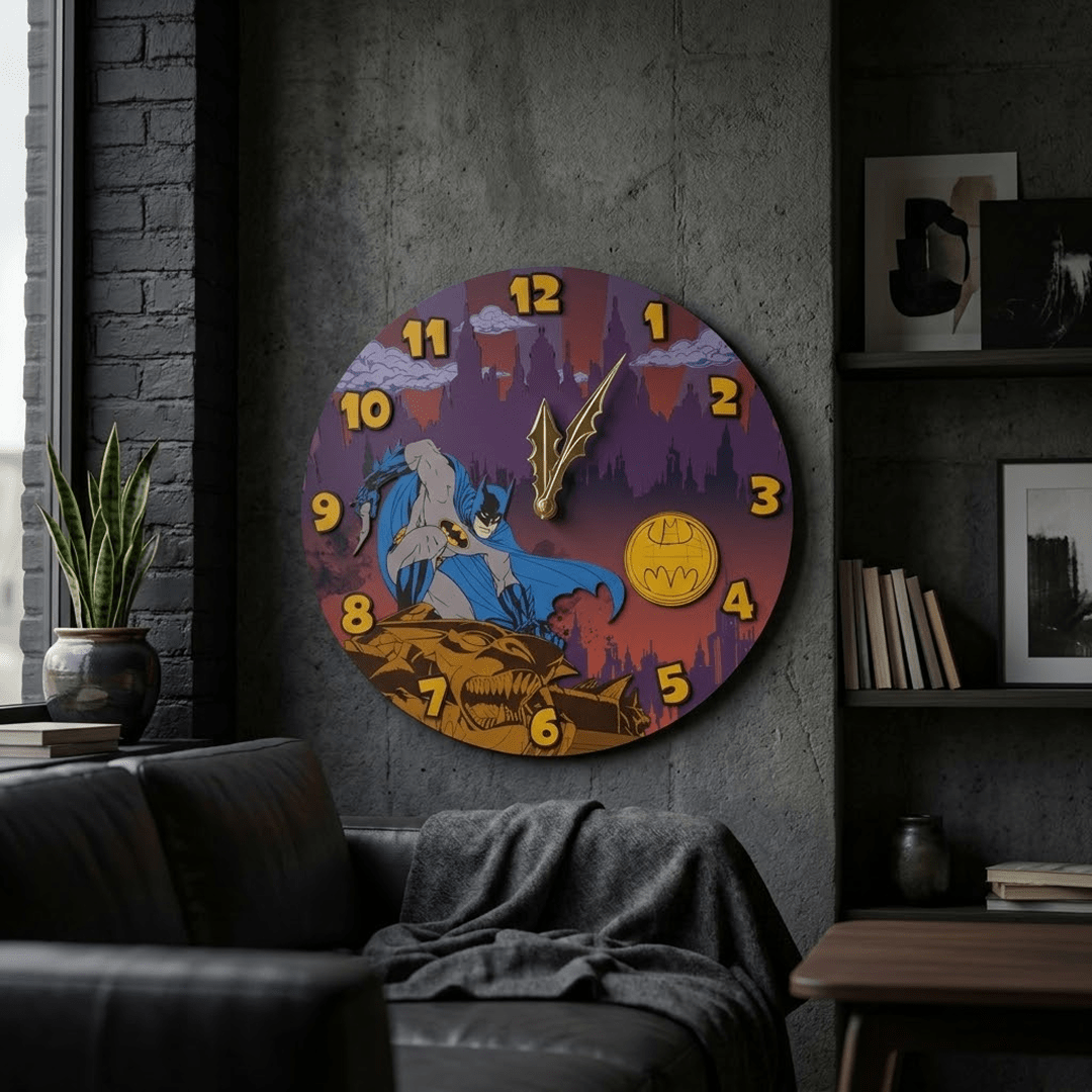 BATMAN™ DARK KNIGHT 3D WALL CLOCK - ZeWood