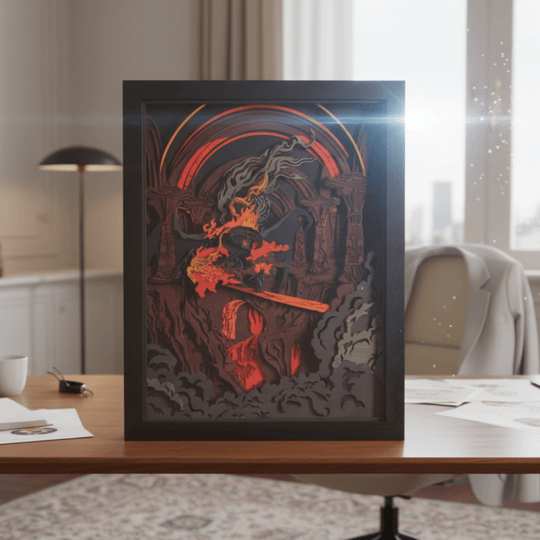 Wooden fantasy artwork inspired by Moria
